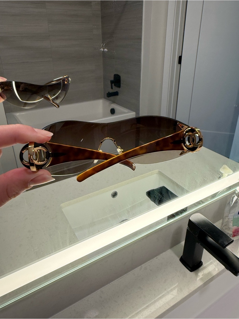 Vintage Chanel Shield Sunglasses